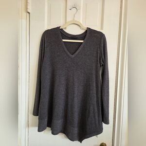Nally & Millie Charcoal Long Sleeve V-neck Sweater